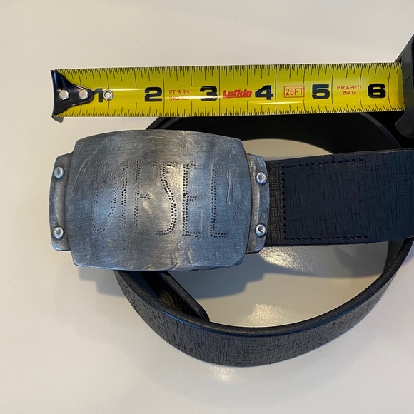 Diesel Black Leather Belt - Sz 80/32 - Picture 4 of 13